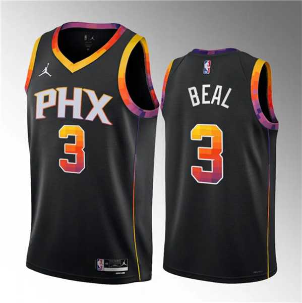 Men%27s Phoenix Suns #3 Bradley Beal Black 2022-23 Statement Edition Stitched Basketball Jersey
